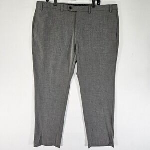 Lauren Ralph Lauren Men's Dress Pant Trousers Flat Front Gray Poly Blend 42x30